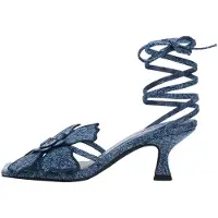 Desigual , Sandalia apliques flor, Algodon, Azul, 41