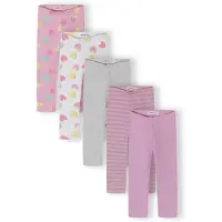 MINOTI Leggings gris moteado / lila / rosa claro / blanco