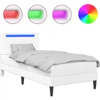 Syfax Estructura de cama Blanco 100 x 200 cm Cuero sintético