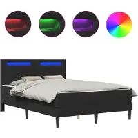 Syfax Estructura de cama Negro 140 x 200 cm Cuero sintético