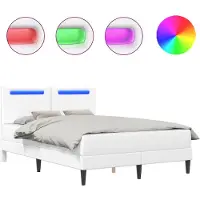 Syfax Estructura de cama Blanco 140 x 200 cm Cuero sintético