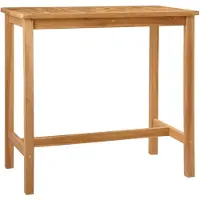 Syfax Mesa de Bar Natural 110 x 60 x 105 cm Teak Sólido