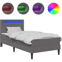 Syfax Estructura de cama Gris 90 x 200 cm Cuero sintético
