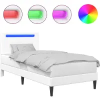 Syfax Estructura de cama Blanco 100 x 200 cm Cuero sintético