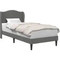 Syfax Estructura de cama Gris oscuro 90 x 190 cm Terciopelo