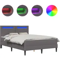 Syfax Estructura de cama Gris 160 x 200 cm Cuero sintético