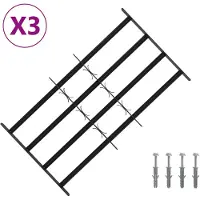 vidaXL : Barrera de seguridad para ventanas con 4 barras transversales, paquete de 3 unidades.