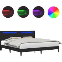 Syfax Estructura de cama Negro 180 x 200 cm Cuero sintético