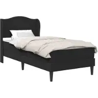 Syfax Estructura de cama Negro 100 x 200 cm Cuero sintético