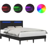 Syfax Estructura de cama Negro 120 x 200 cm Cuero sintético