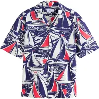 Next Camisa azul / rojo / blanco
