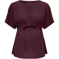ONLY Maternity Top 'OLMPetris' rojo oscuro / negro