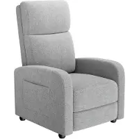 StarTech.com Sillón reclinable tapizado en lino - Mecanismo de reclinación manual - Respaldo alto - Acolchado grueso - Función de reclinación ajustable - Estructura de metal - Gris claro