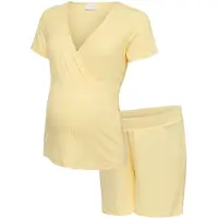 Mamalicious Pijama de pantalón corto amarillo claro