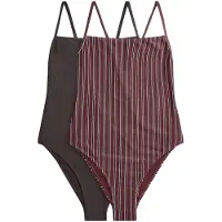 The Set Traje de baño marrón / rojo vino / negro / blanco