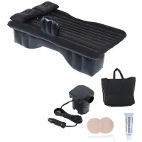 Markenlos Colchón inflable para dos personas - Colchón inflable para coche - Colchón inflable de viaje - Colchón para la parte trasera del coche - Sofá inflable con almohadas - Color negro