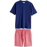 Next Pijama corto navy / rojo / rojo claro / blanco