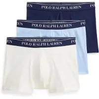 Ralph Lauren para hombre. 714830299212 Set 3 bóxers de algodón elástico blanco, azul, marino (M), Homewear, outlet 20