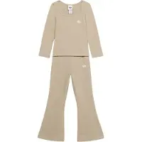 Adidas adidasCONJUNTO MALLAS Y TOP DE MANGA LARGA DE CANALÉ PARA INVIERNO 128 Khaki Three Niño