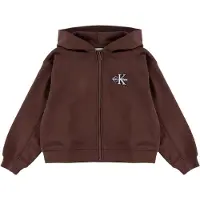Calvin Klein Girls Terry Monologo Zip-up Rocky Road Talla: 12 | Ropa Deportiva Outlet | Unisex