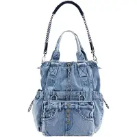 Desigual , Mochila multiposición denim, Algodon, Azul, U