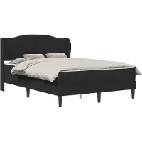 Syfax Estructura de cama Negro 140 x 200 cm Cuero sintético
