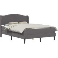 Syfax Estructura de cama Gris 160 x 200 cm Cuero sintético