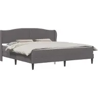Syfax Estructura de cama Gris 200 x 200 cm Cuero sintético