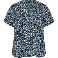 Zizzi Blusa 'Caanni' navy / azul oscuro / pueblo / blanco