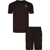 SikSilk Traje para estar en casa marrón oscuro / dorado / negro