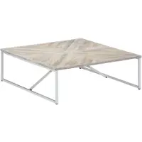 Syfax Mesa de centro de madera maciza de mango 110x110x36 cm