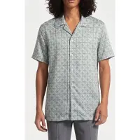 Reiss Printed Cuban Collar Sage Talla: XS | Camisas Casuales Outlet | Hombre | Verde