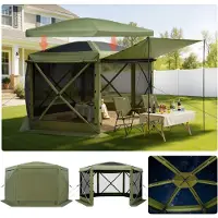 StarTech.com Toldo pop-up para jardín y fiestas - 3,6 x 3,6 m - 6 lados - Techo desmontable - Con bolsa de transporte - Protección solar - Para 8-10 personas - Color verde