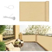 OEM Pantalla protectora para jardín - Protección de privacidad - Resistente a la intemperie, fabricada en HDPE - 90 x 600 cm - Color arena