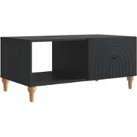 Syfax Mesa de Café Negro 90 x 50 x 40 cm Madera de Ingeniería