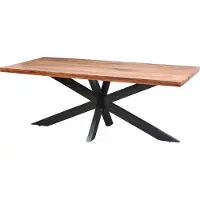 Marrakesch Orient & Mediterran Interior Mesa de comedor grande Abele, hecha de madera de acacia con estructura de metal, de 200x100 cm