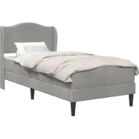 vidaXL Estructura de cama con cabecero en gris claro, 90 x 200 cm, tapizada en terciopelo