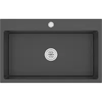 Syfax Fregadero hecho a mano acero inoxidable negro