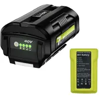 OEM Batería de iones de litio, capacidad de 7000 mAh, voltaje de 40 V, compatible con Ryobi. Incluye 1 batería y 1 cargador