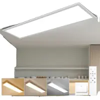 OEM Lámpara de techo LED, regulable, con mando a distancia, 1 unidad, 120 cm, 40W, con opción de cambiar la luz