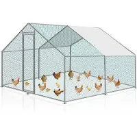 OEM Jaula para gallinas de tamaño pequeño - Fabricada en alambre - Dimensiones: 3x3x2 metros - Techo a dos aguas