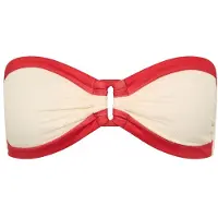 Seafolly - Band Wave Trim Front Bandeau - Parte superior de bikini size 36, rojo