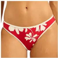 Seafolly - Mayflower Hipster Pant - Parte inferior de bikini size 36, blanco/fucsia