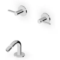 CASA39 Zucchetti Isy22: Grifo para bidé de tres orificios con caño extensible, modelo ZIS3751