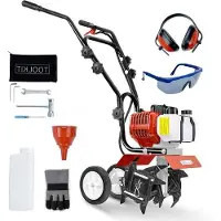OEM Motocultivador - Motor potente de 52 cc - Ancho de trabajo de 28 cm - Color y naranja