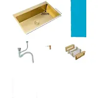 OEM Fregadero de cocina dorado, modelos de encimera y empotrados, acero inoxidable 304, 68x45 cm