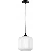 FKL DESIGN Home Deco Lámpara colgante de una luz, con pantalla blanca texturizada, color negro, ideal para mesas de comedor, cocinas y salones. Modelo N898-Z1