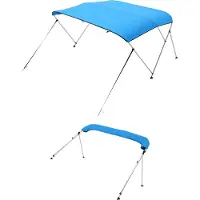 Vevor Toldo Bimini para Barco de 3 Arcos, Poliéster 600D con Estructura Aleación Aluminio, Impermeable, Protección Solar, con Bolsa de Almacenamiento, 1,83 m x 137,6 cm x 117,8 cm, Azul Pacífico