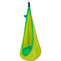 LA SIESTA Joki Froggy: Hamaca colgante para niños, fabricada con algodón orgánico, incluye sistema de sujeción (color: verde, diseño de rana)