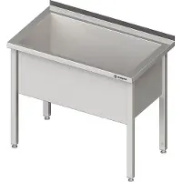 Stalgast Fregadero de encimera con un solo lavabo, de 700x600x850 mm, con una altura de lavabo de 400 mm, con borde elevado y soldado